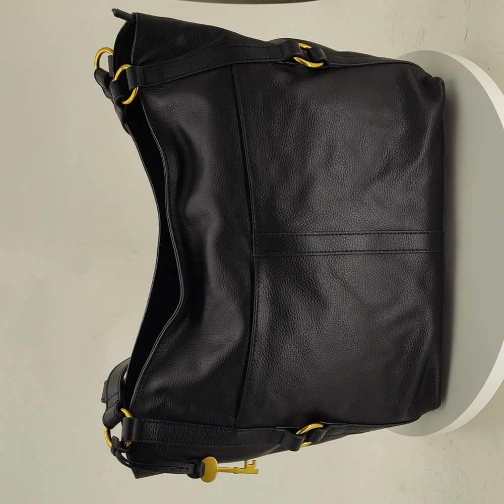 Fossil Women’s Black Leather Sam Shopper Tote
